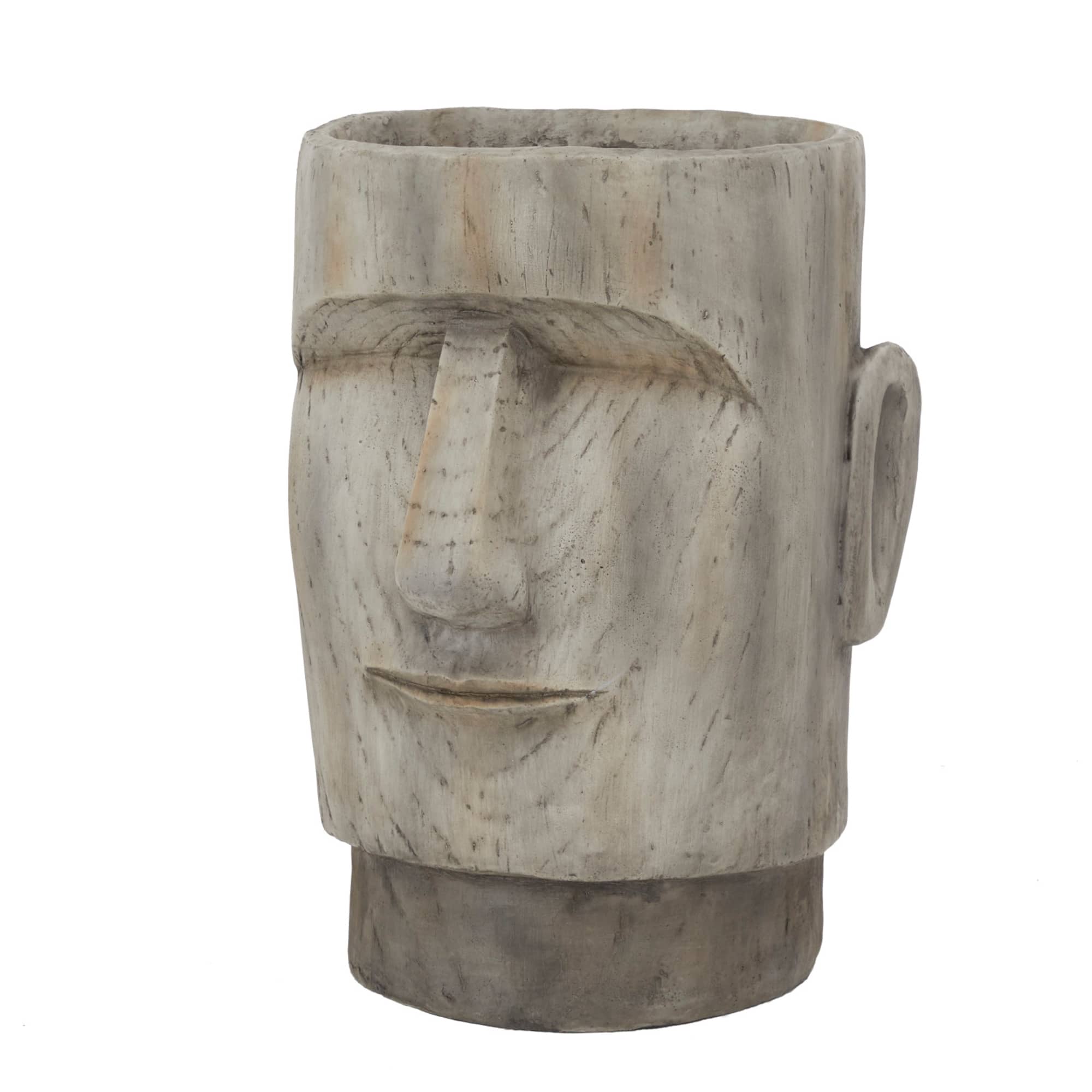 Brown Contemporary Planter, 13" x 14" x 18"